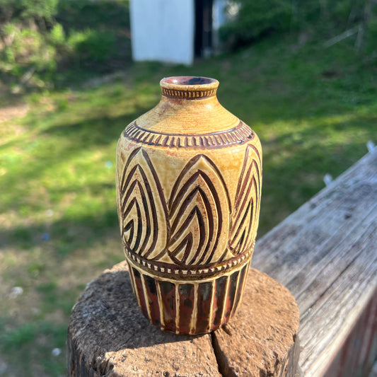 Iron and Ash Bud Vase Handmade Pottery